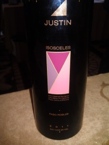 Right Bank meets California: The 25-year anniversary release of the Justin 2011 Isosceles Bordeaux-style blend from Paso Robles.
