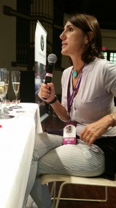Eva Bertran, VP of FreixenetUSA, comments on the delicious sparkling wines featured in the Bubbles from Around the Globe seminar held in Martin Hall at Ravinia.